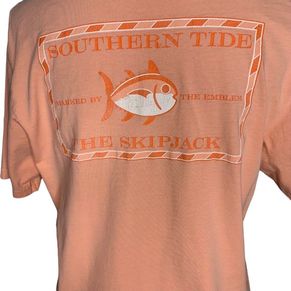 Southern Tide The Skipjack Pocket T Shirt Men's Small Unisex Peach - Picture 5 of 7